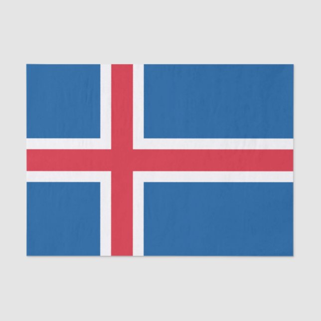 Papel de tejido patriótico con bandera de Islandia (Anverso)