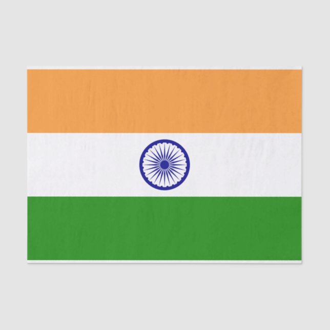 Papel de tejido patriótico con bandera de la India (Anverso)