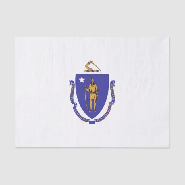 Papel de tejido patriótico con bandera de Massachu (Anverso)