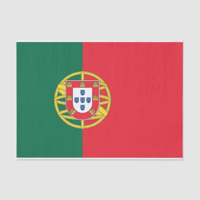 Papel de tejido patriótico con bandera de Portugal (Anverso)