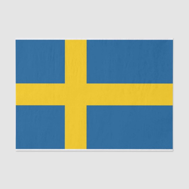 Papel de tejido patriótico con bandera de Suecia (Anverso)
