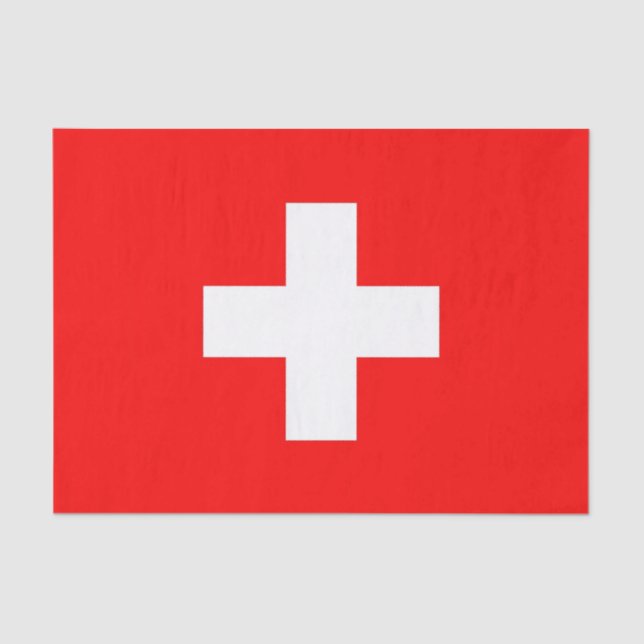 Papel de tejido patriótico con bandera de Suiza (Anverso)