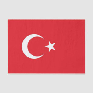 Papel de tejido patriótico con bandera de Turquía