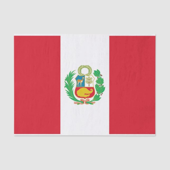 Papel de tejido patriótico con bandera del Perú (Anverso)