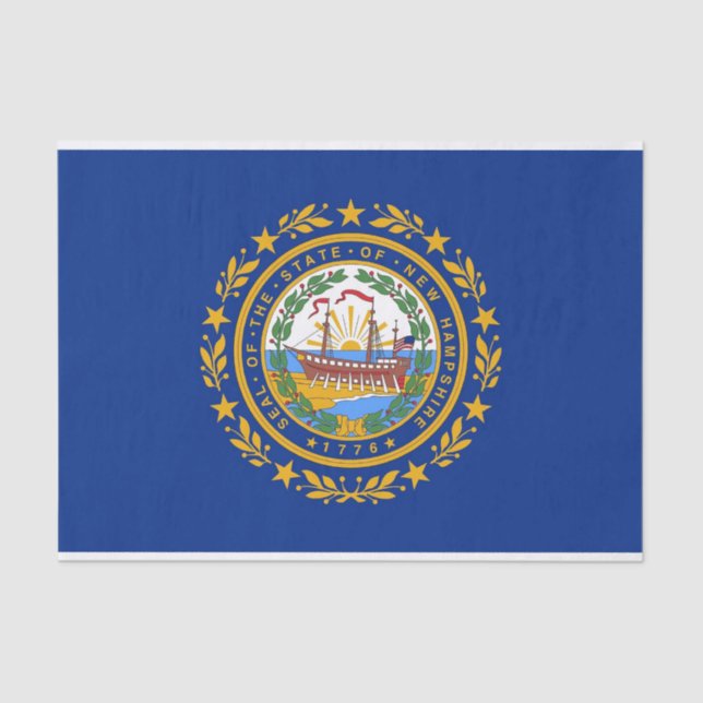 Papel de tejido patriótico con bandera New Hampshi (Anverso)