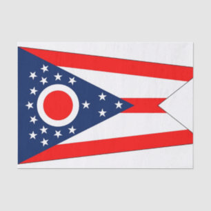 Papel de tejido patriótico con bandera Ohio