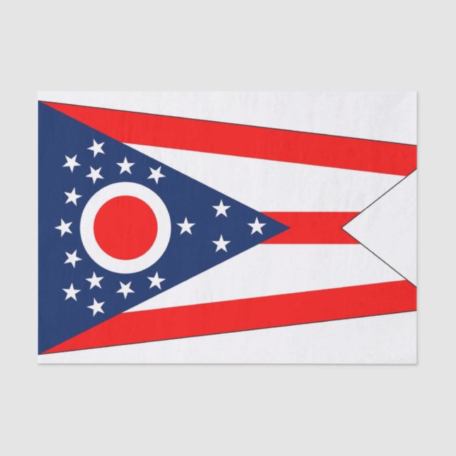 Papel de tejido patriótico con bandera Ohio (Anverso)