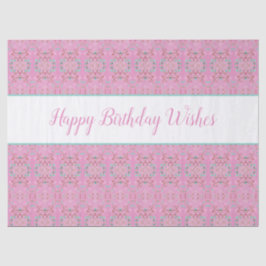 Papel De Tejido Patterado Con Feliz Cumpleaños