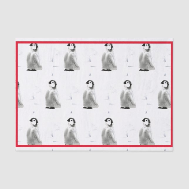 PAPEL DE TEJIDO PENGUINO DE COLOR AGUA (Anverso)