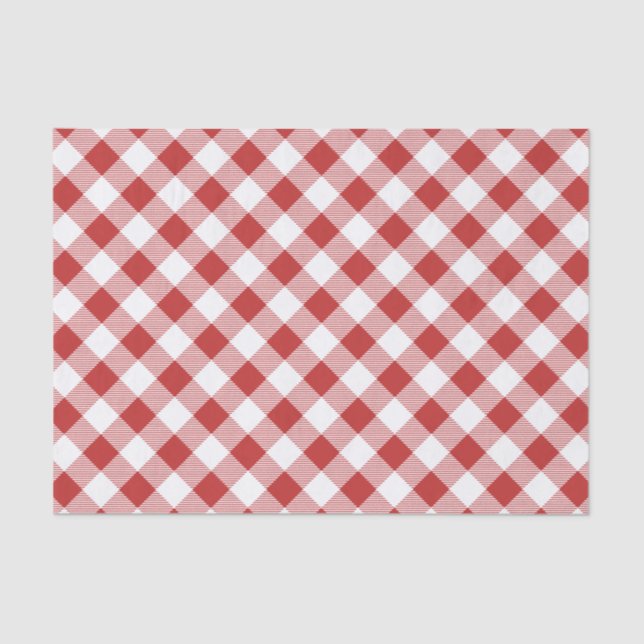 Papel de tejido picnico de Gingham rojo - Birt de  (Anverso)