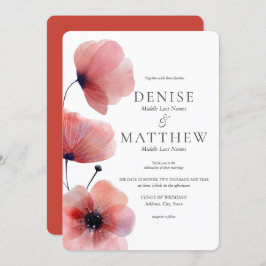 Papel de Tejido Poppies Invitación a la boda