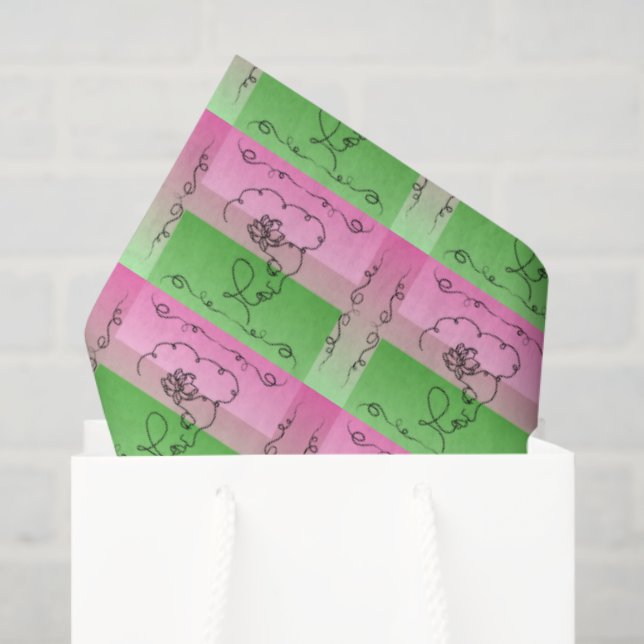 Papel de tejido rosado de belleza flotante (Bolsa de regalo)