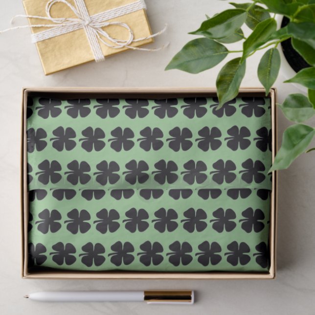 Papel de tejido verde negro para el trébol (Regalo )