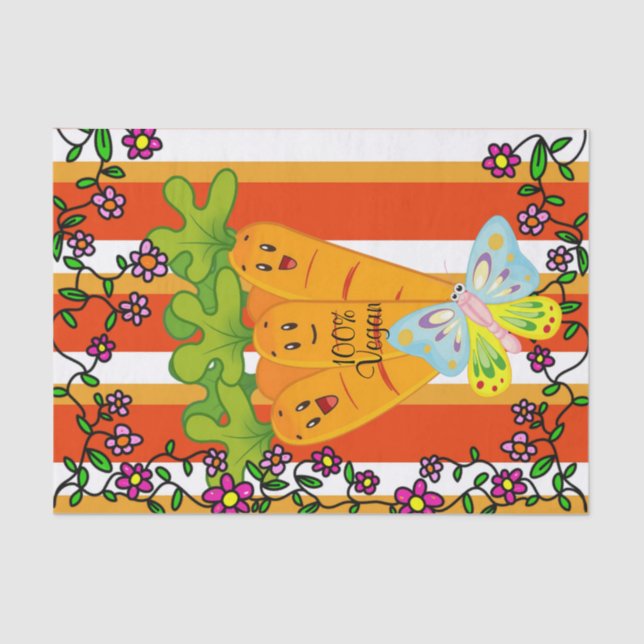 Papel de tejidos 100% Vegan Carrots Peas (Anverso)