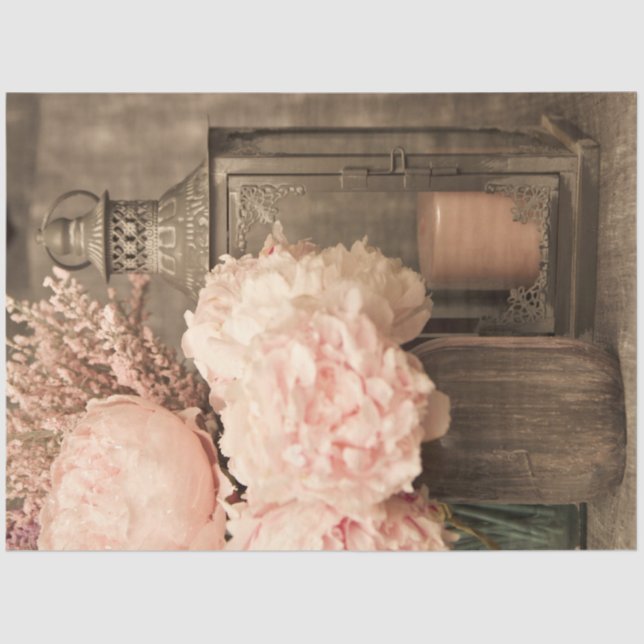 Papel de tejidos 20x30 Peonies y Lantern Set 2 (Anverso)