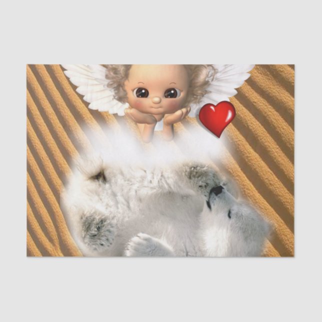 Papel de tejidos Angel Polar Bear (Anverso)