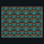 Papel de tejidos azul de Hanukkah Menorah<br><div class="desc">Festival Azul Festividad De Luces Menorah Tejido Papel Para Regalos Hanukkah</div>