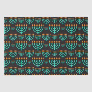 Papel de tejidos azul de Hanukkah Menorah