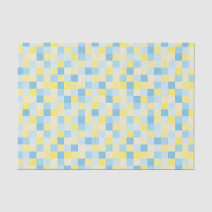 Papel de tejidos azul y amarillo