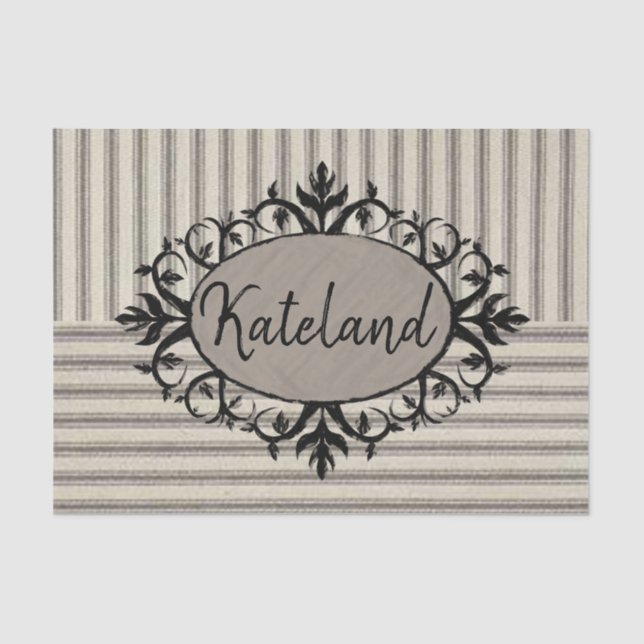 Papel de tejidos Beige Banda negra (Anverso)