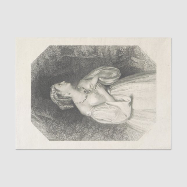Papel de tejidos blanco y negro de Lady Lavinia (Anverso)