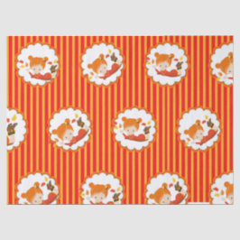 Papel de tejidos Chica adorable pintado a mano en