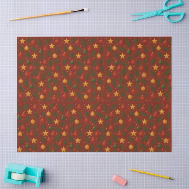 Papel de tejidos clásico para Navidades rojos - re (Artesanía)
