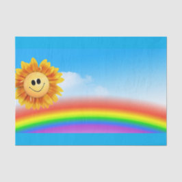 Papel de tejidos colorido de sol sonriente