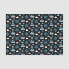 Papel de tejidos con copos de nieve y rocas curvad