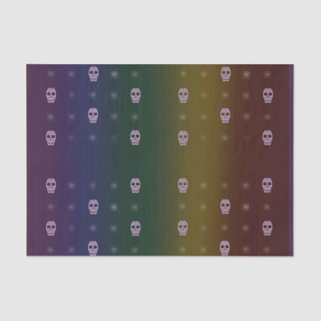 Papel de tejidos con cráneo de arcoiris (Anverso)