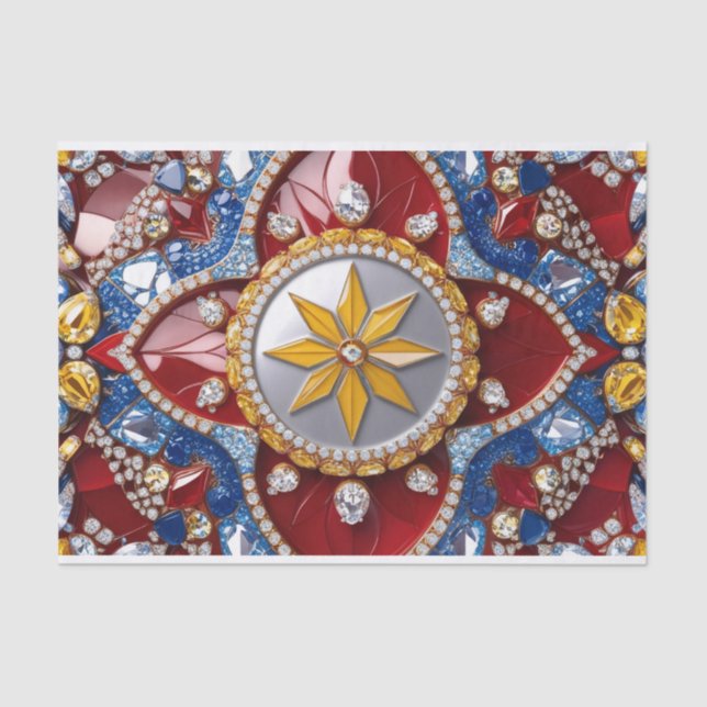 Papel de tejidos con diseño colombiano (Anverso)