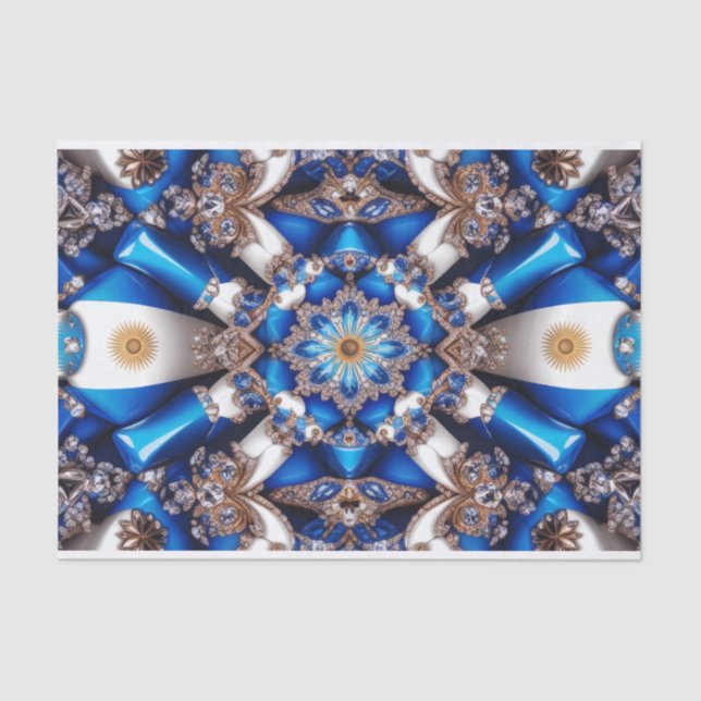 Papel de tejidos con diseño de colores argentinos (Anverso)