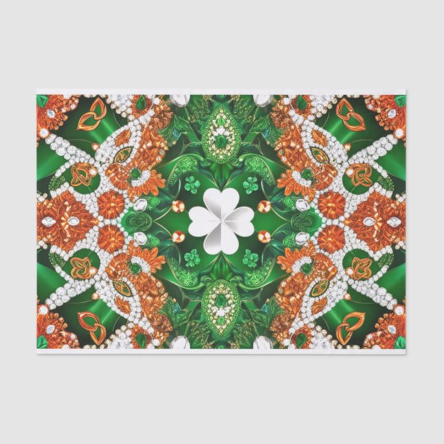 Papel de tejidos con diseño de colores irlandeses (Anverso)