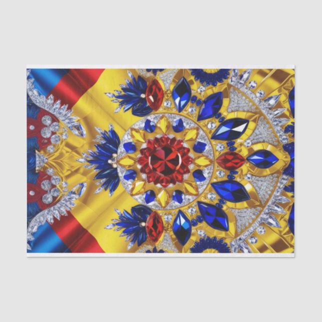 Papel de tejidos con diseño de colores rumanos (Anverso)