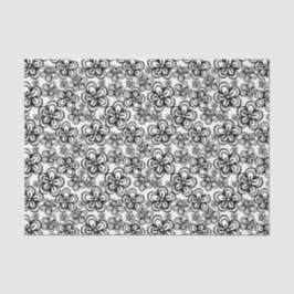 Papel de tejidos con flores de pluma y tinta 
