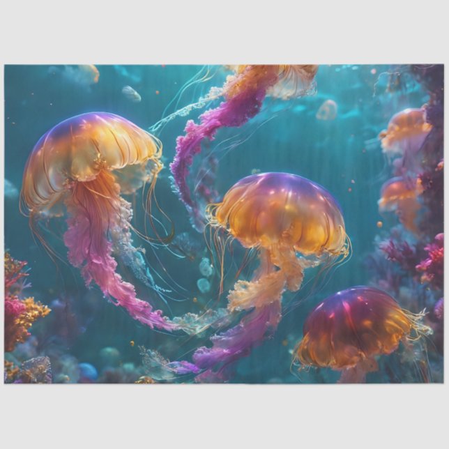Papel de tejidos con manchas de arcoiris (Anverso)