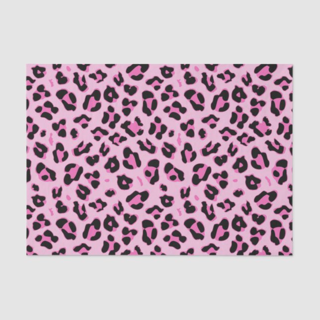 Papel de tejidos con motivos de leopardo rosa de d (Anverso)