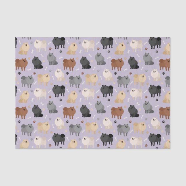 Papel de tejidos con pasamanos y huesos de perro (Anverso)
