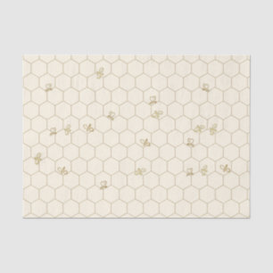 Papel de tejidos con patrón de honeycomb con abeja