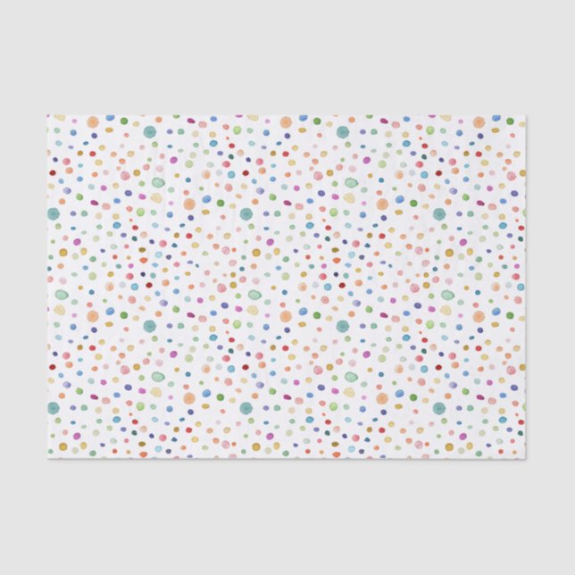 Papel de tejidos con puntos de color de arcoiris (Anverso)