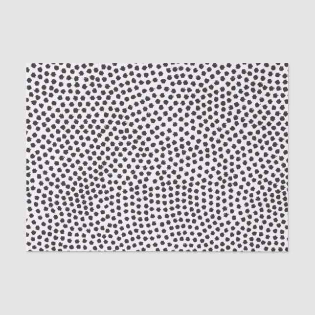 Papel de tejidos con puntos de confetti negro de l (Anverso)
