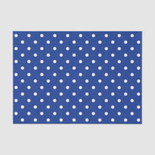 Papel de tejidos con puntos de polka azul