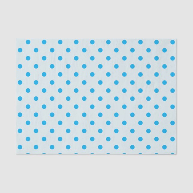 Papel de tejidos con puntos de polka azul en polvo (Anverso)