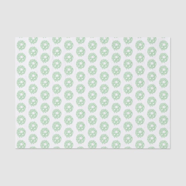 Papel de tejidos - Coronas verdes para Navidades (Anverso)