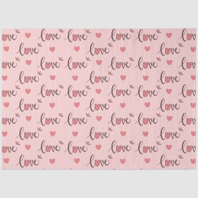 Papel de tejidos de amor y corazón (Anverso)