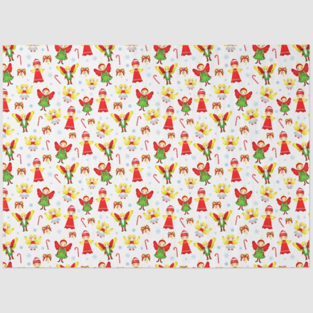 Papel de tejidos de ángeles graciosos adornados po (Anverso)