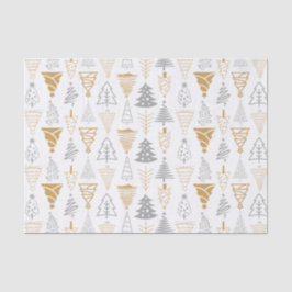 Papel de tejidos de árbol de Navidad plateado y do