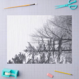 Papel de tejidos de árboles recubiertos de nieve