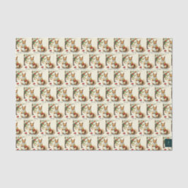 Papel de tejidos de ardilla de Navidad vintage