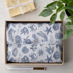 Papel de tejidos de Boda costero azul